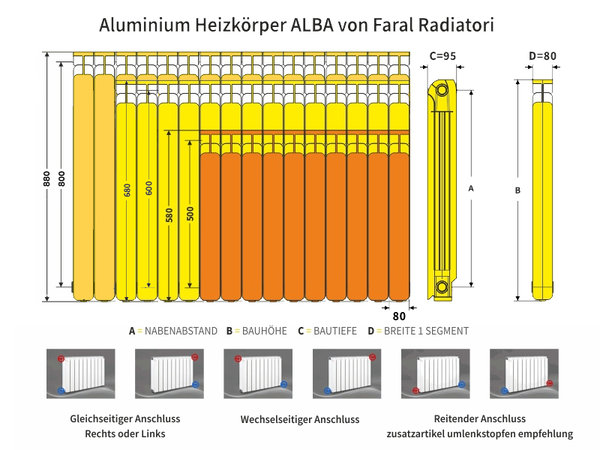 Aluminium Heizkörper - Alba 500