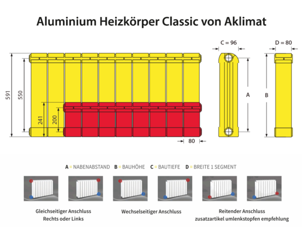 Aluminium Heizkörper - Classic 550